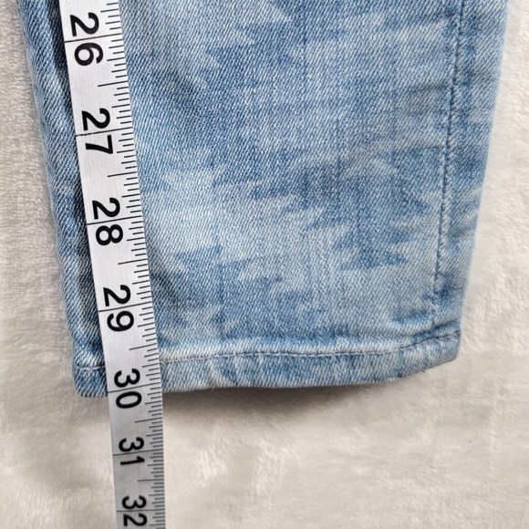 7 For ALL Mankind The Skinny Jeans Size 27 Ancient Pyramid Laser Aztec Print - Picture 14 of 16